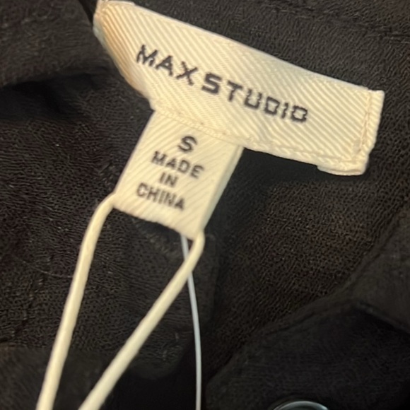 NWT,Max Studio, Button-Front, Belted,  Black Shirt Dress,Front Pockets, Size S - Picture 6 of 13